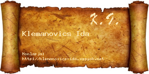 Klemanovics Ida névjegykártya